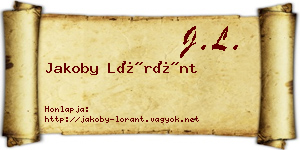 Jakoby Lóránt névjegykártya