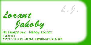 lorant jakoby business card