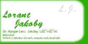 lorant jakoby business card